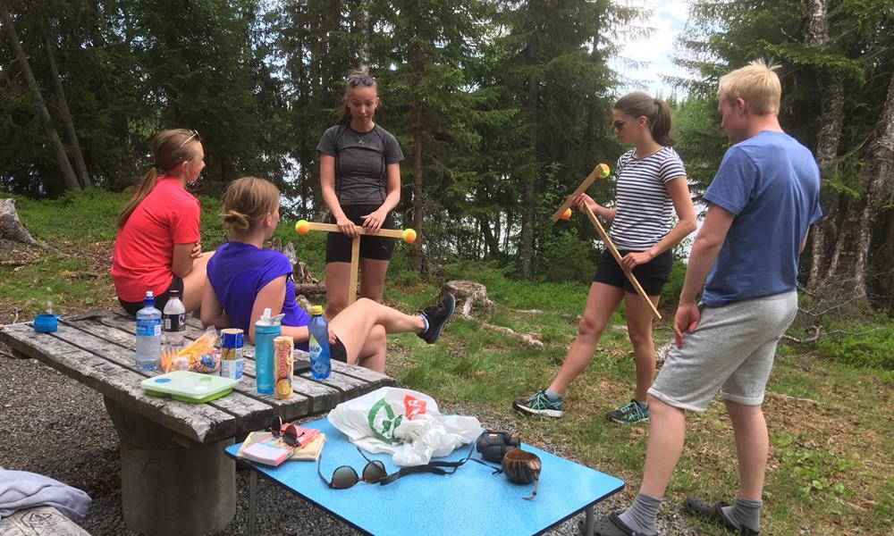 Fysikkekskursjon Fysikkelever på Vg2 og Vg3 på GEO-/fysikkekskursjon til Lierne med fysikkforsøk under vegs. Foto: Guri Moa.