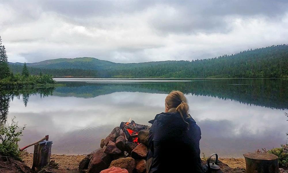 Bli kjent-tur Kveld ved Leirsjøen på Snåsa, på bli kjent-tur. Foto: May Britt Knudsen.