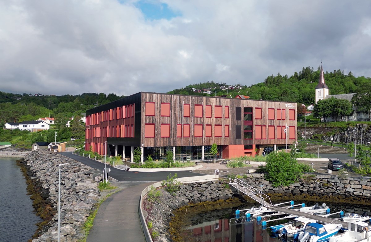 Dronebilde av skolen fra juni 2025
