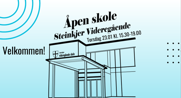 Illustrasjon, åpen skole torsdag 23. januar kl 15:30-19:00.