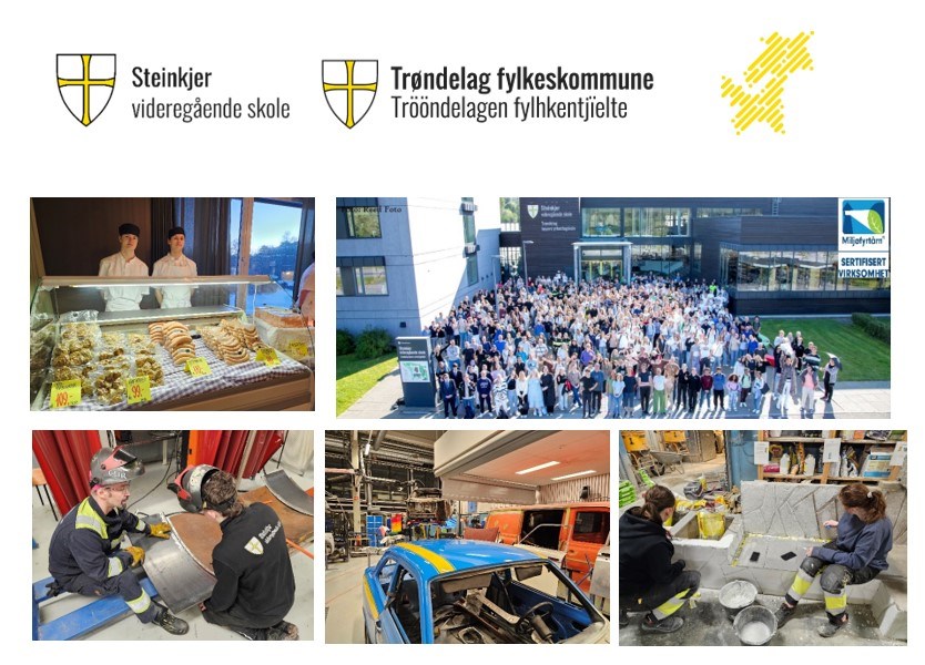 Collage Steinkjer videregående Foto: ReedFoto og Steinkjer vgs